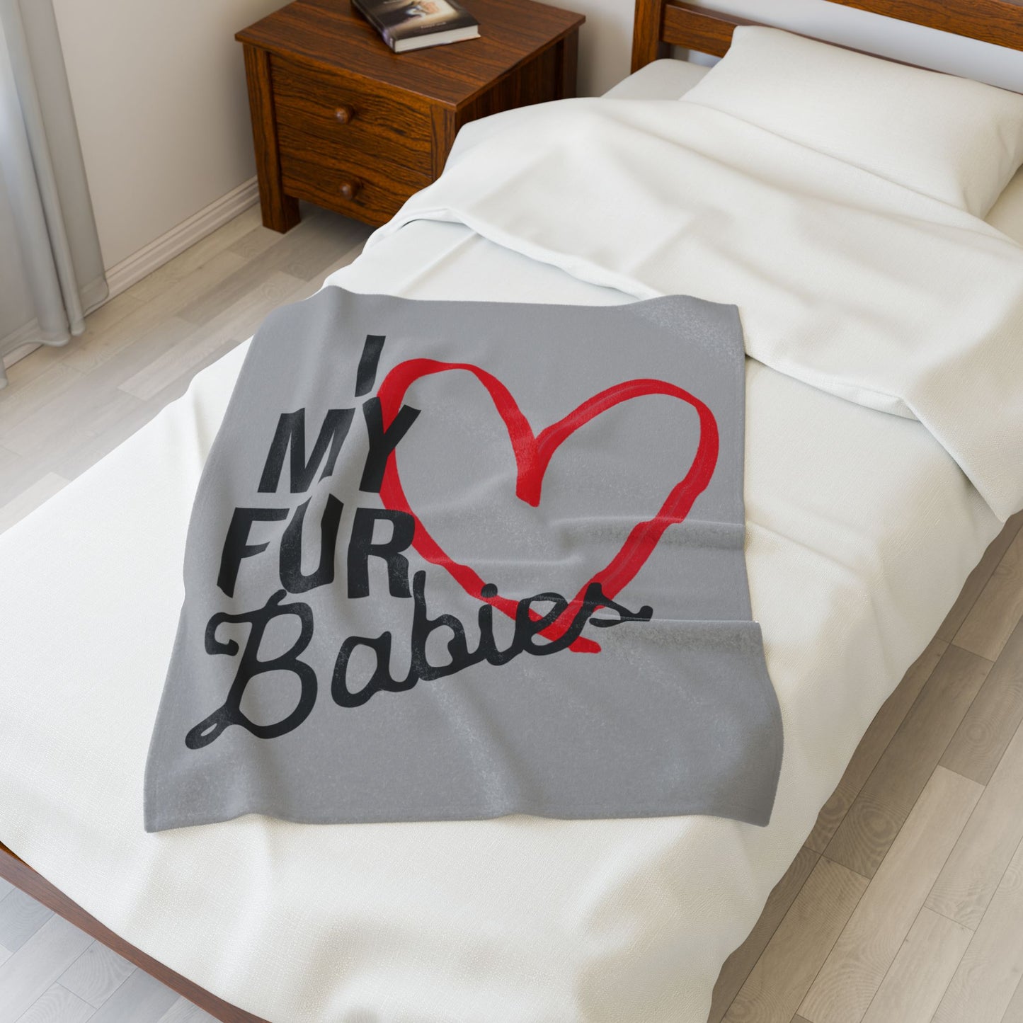 Pet Lovers I love My Fur Babies Plush Blanket - Soft, Cozy Throw for Fur Baby Enthusiasts