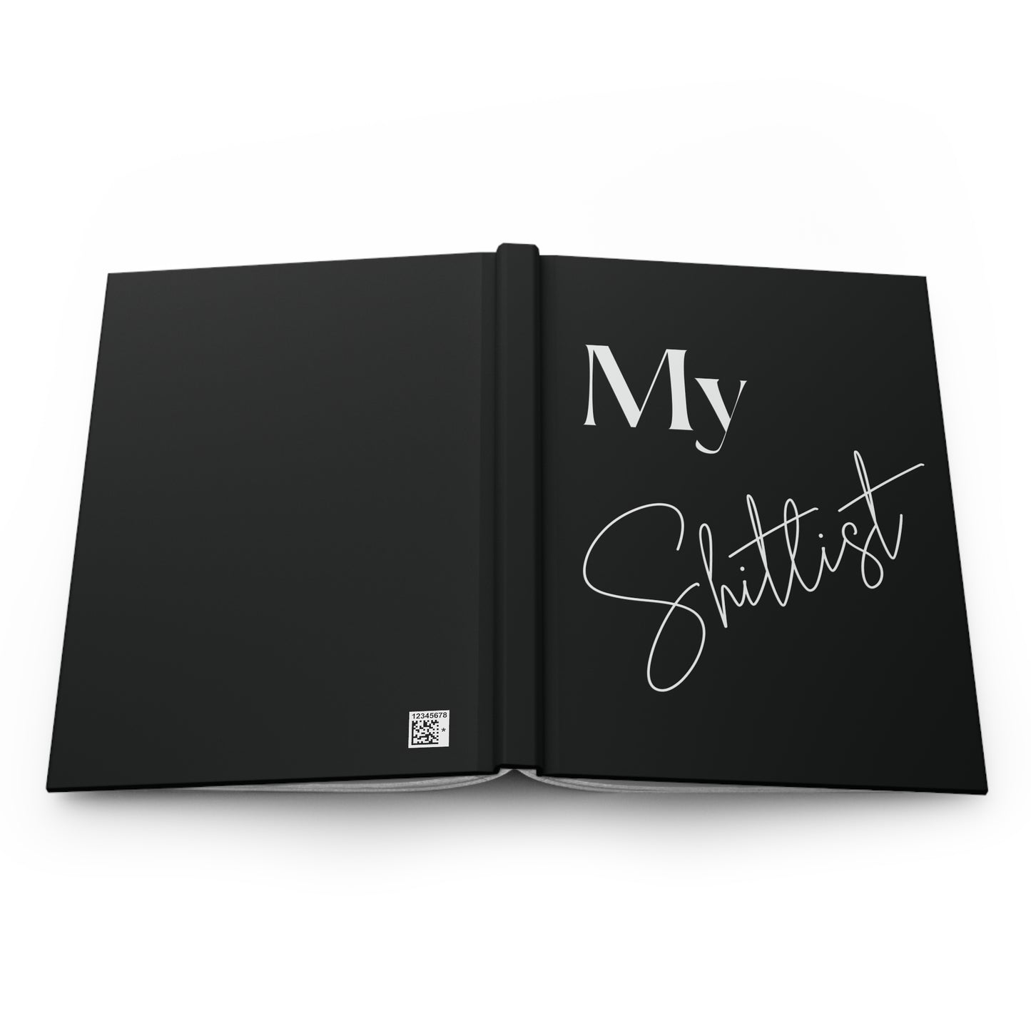 Matte Hardcover Journal — Minimal Black Wraparound Notebook (150 Lined Pages, Perforated)