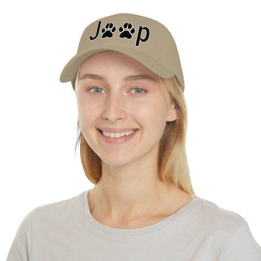Jeep Paw Print Cap – Red Low Profile Baseball Hat for Dog & Jeep Lovers