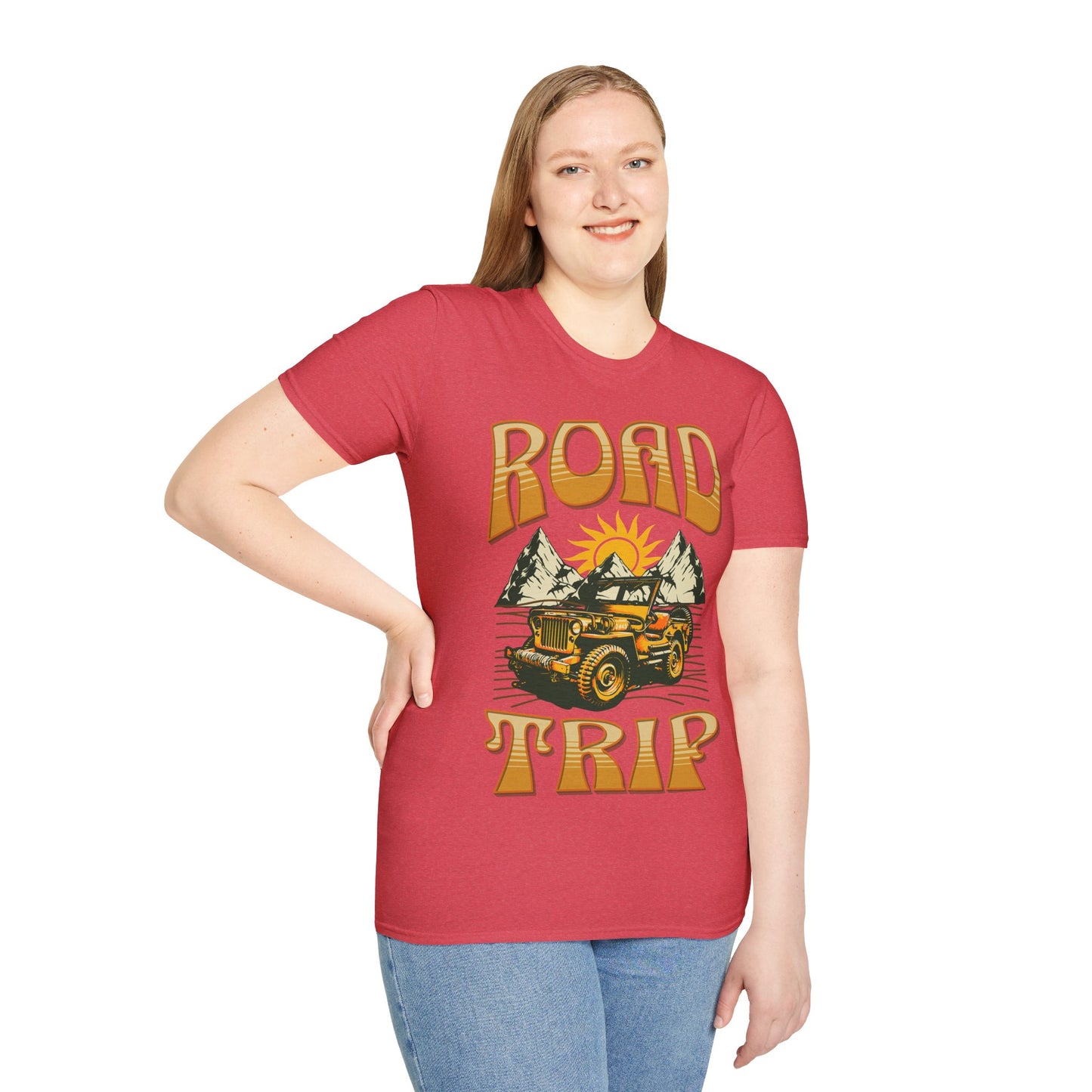 Road Trip Jeep T‑Shirt — Vintage Mountain Adventure Graphic Tee