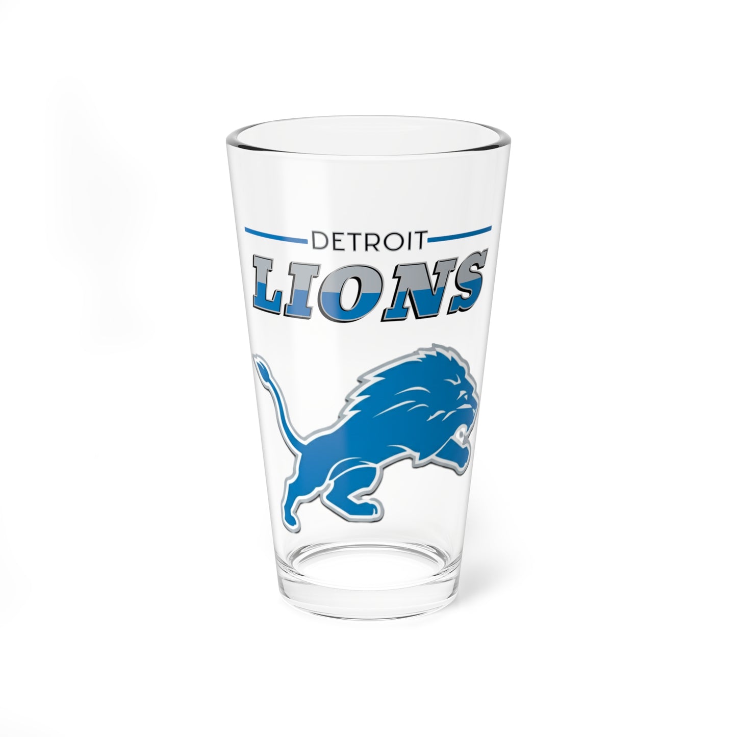 Detroit Lions Football 16oz Full-Color Design Glass Pint