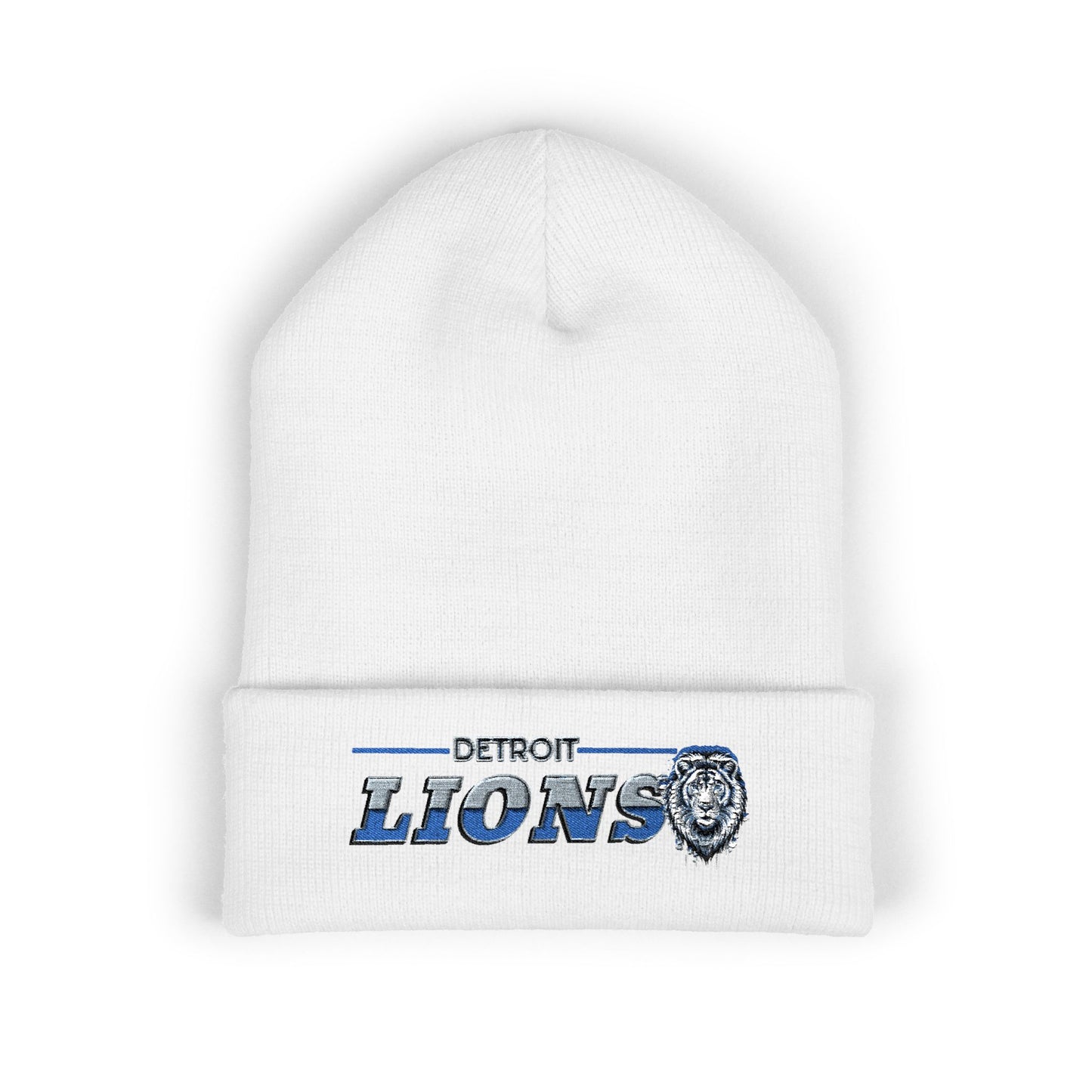 Detroit Lions Football Cuffed Embroidered Beanie Fan Gear