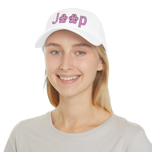 Jeep Paw Print Cap – Red Low Profile Baseball Hat for Dog & Jeep Lovers
