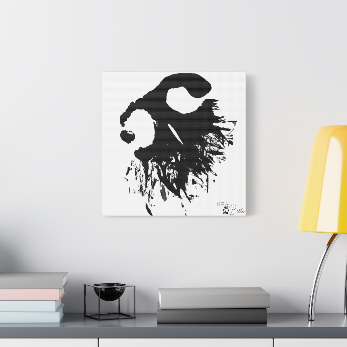 Custom Abstract Black Ink Pet Art Canvas