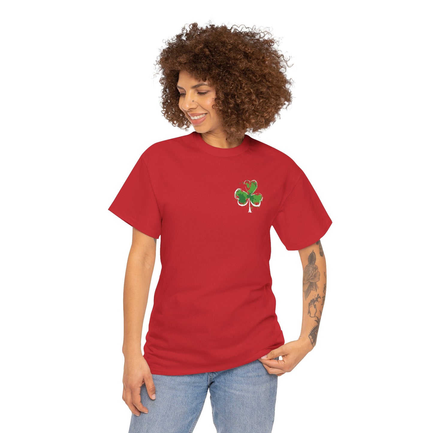 Shamrock Paint-Splash Tee — Green St. Patrick's Day Clover T-Shirt