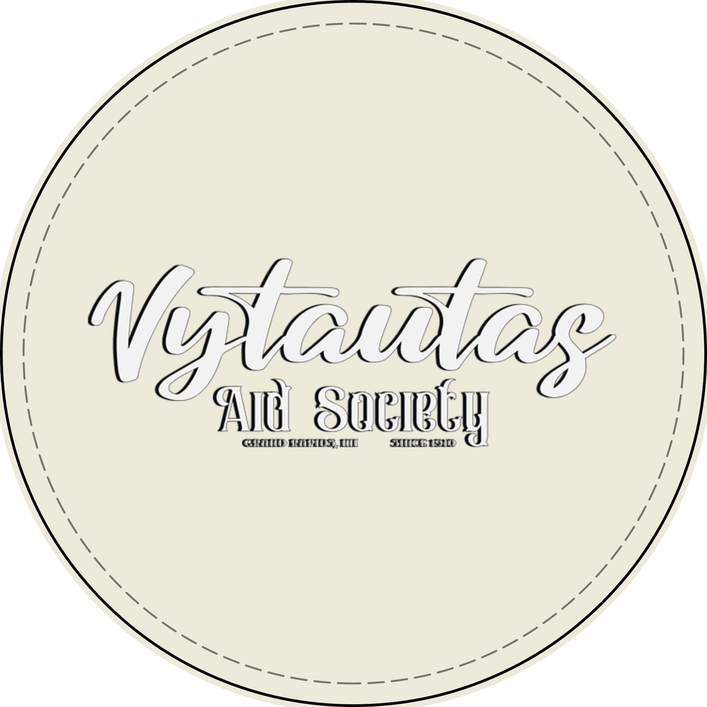 Faux Leather Patch — "Vytautas Aid Society" Engraved "Heat Press On" Badge