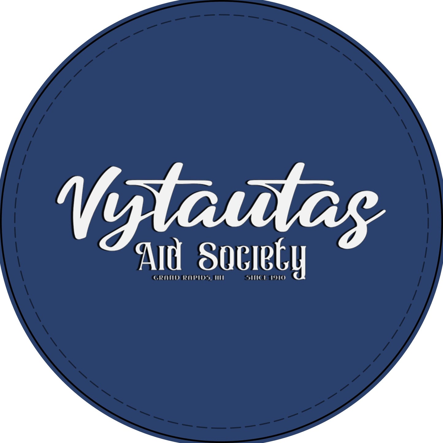 Faux Leather Patch — "Vytautas Aid Society" Engraved "Heat Press On" Badge