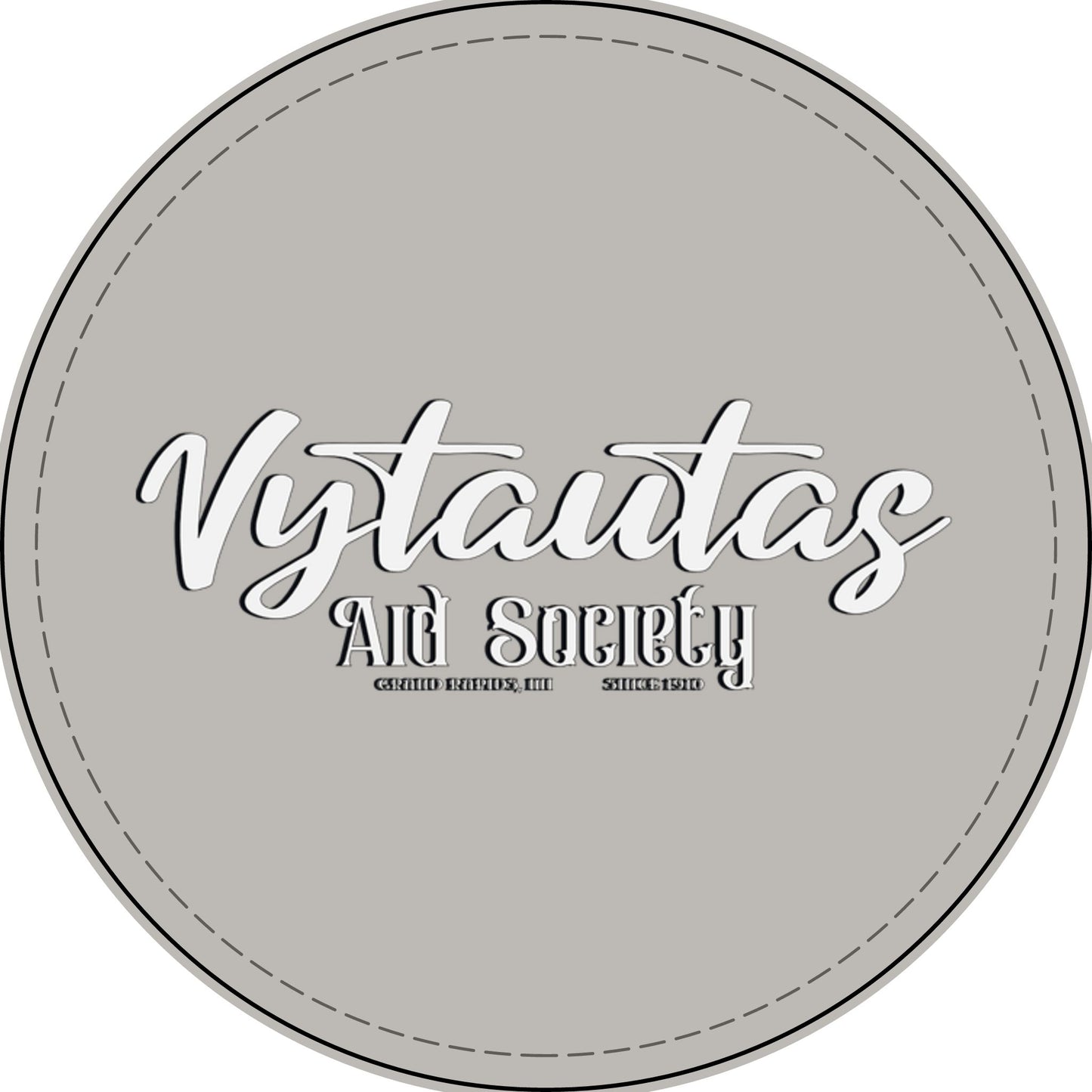 Faux Leather Patch — "Vytautas Aid Society" Engraved "Heat Press On" Badge