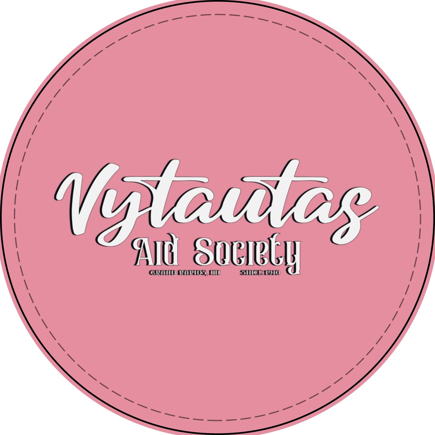 Faux Leather Patch — "Vytautas Aid Society" Engraved "Heat Press On" Badge