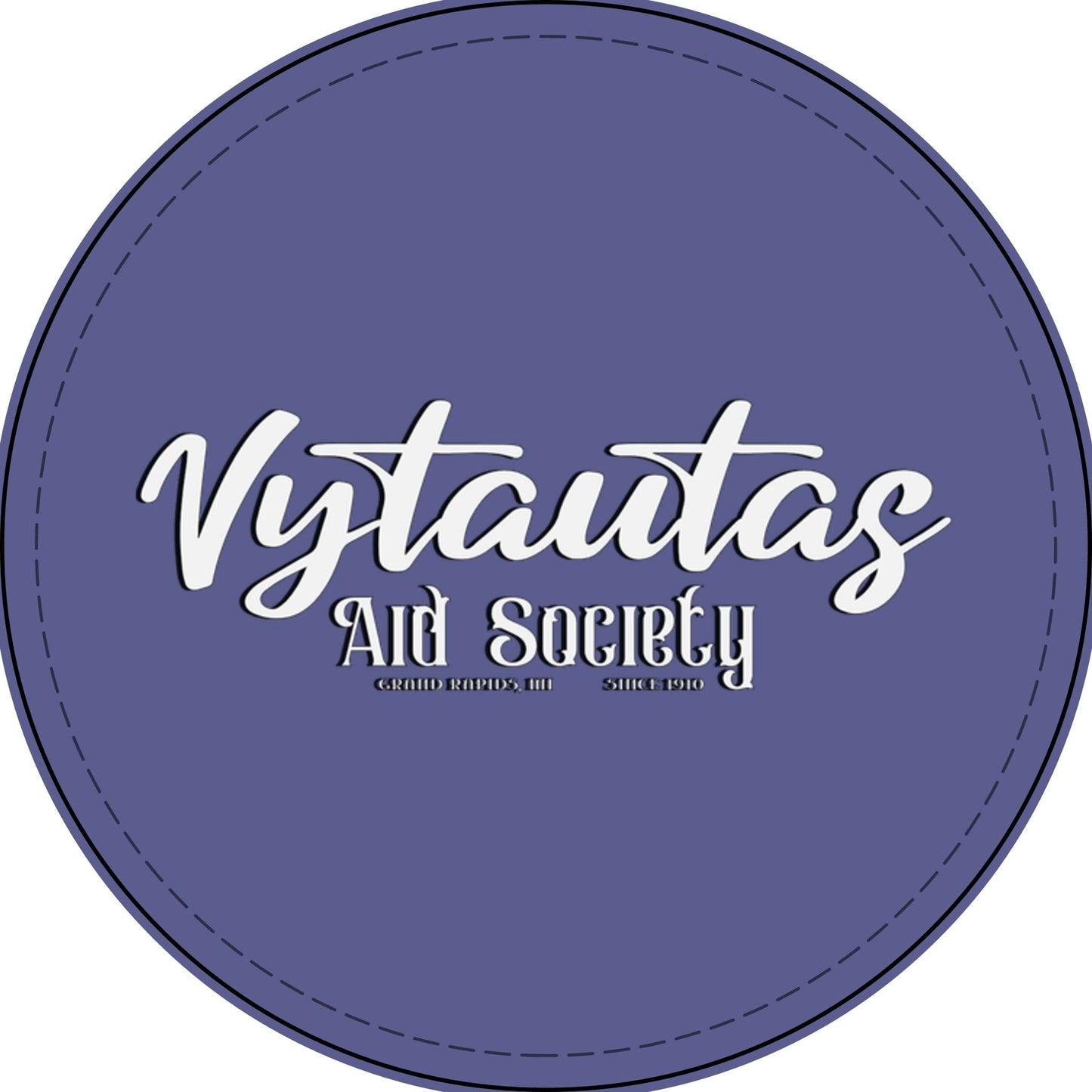 Faux Leather Patch — "Vytautas Aid Society" Engraved "Heat Press On" Badge