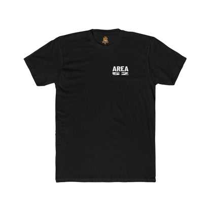 Area 52 Luther MI Stamp T-Shirt — "Work Hard Play Hard Stay Weird" Vintage Badge Tee