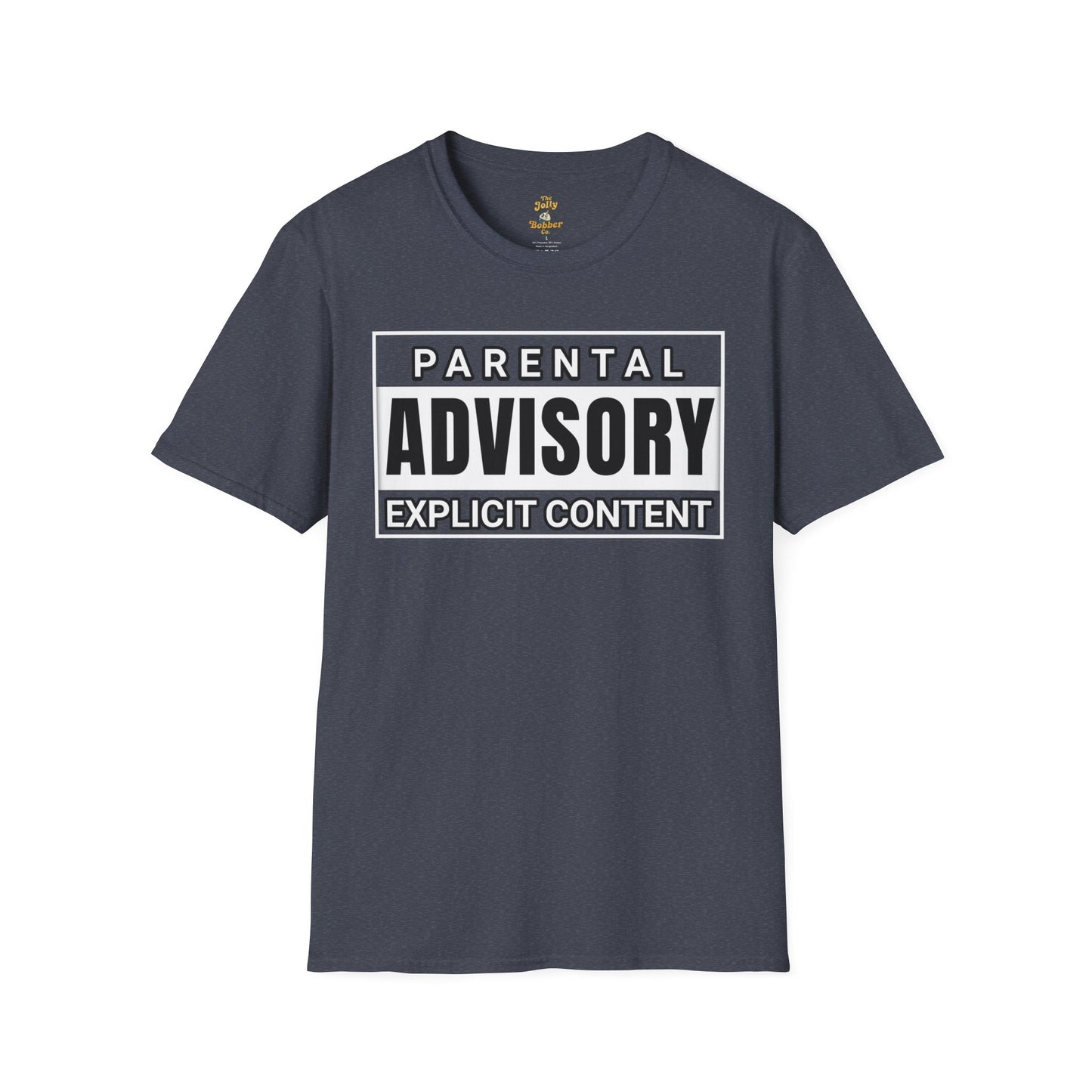 Graphic Tee - Iconic 'Parental Advisory Explicit Content' Design for Edgy Gen X - The Jolly Bobber 