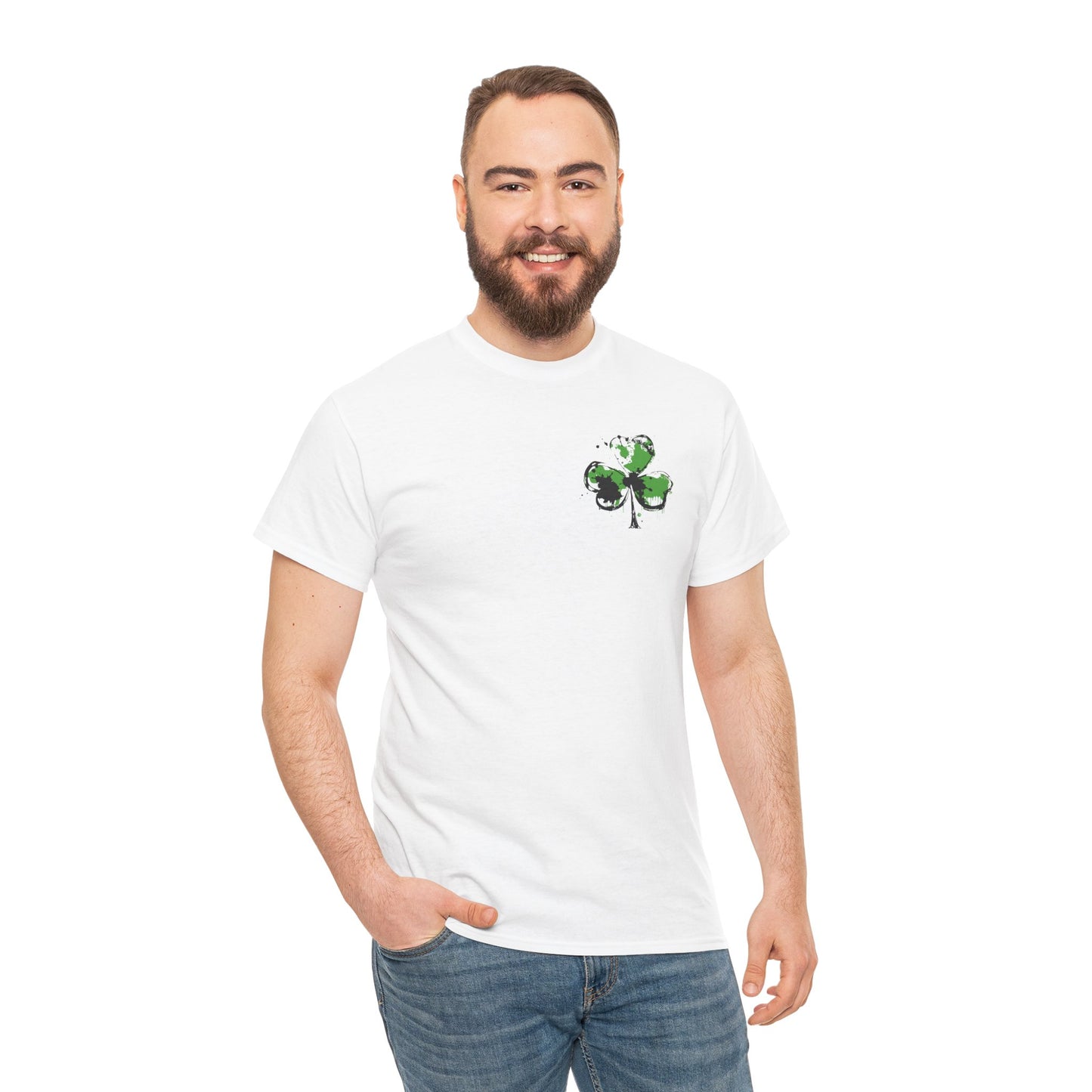 Shamrock Paint-Splash Tee — Green St. Patrick's Day Clover T-Shirt