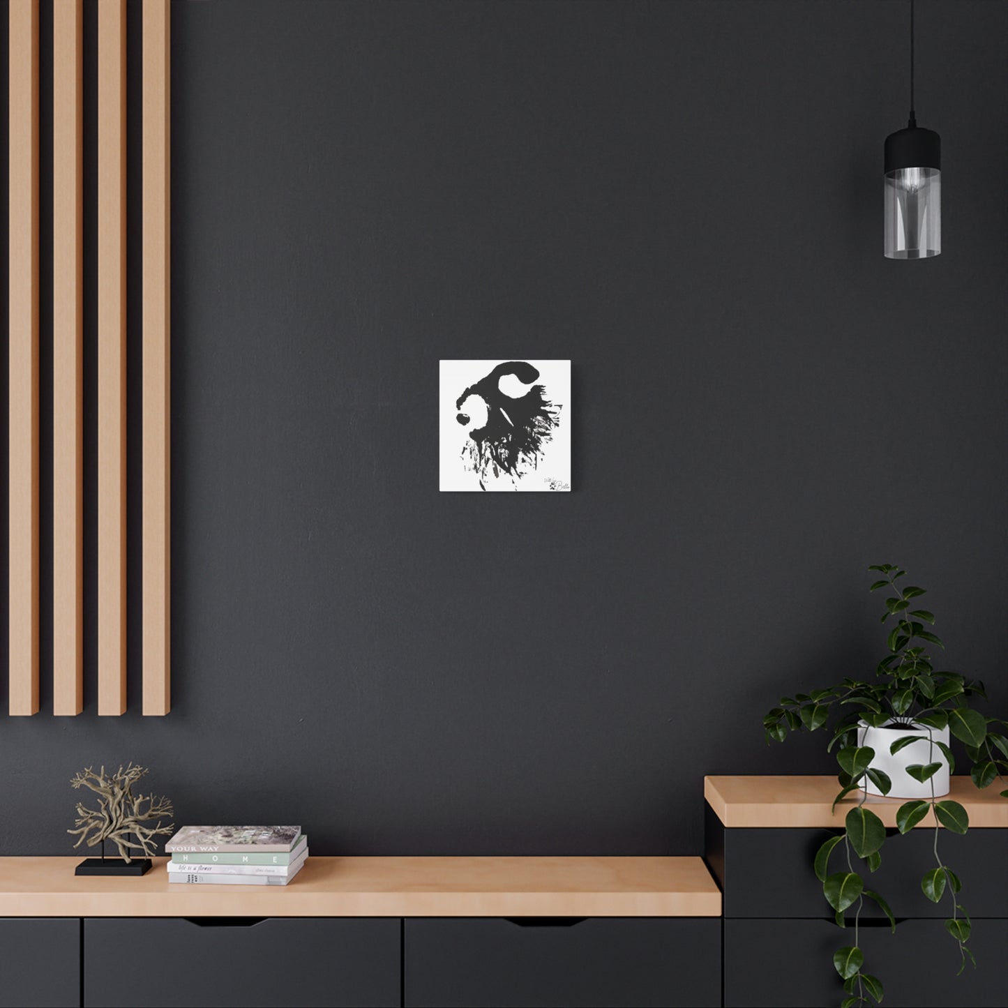 Custom Abstract Black Ink Pet Art Canvas