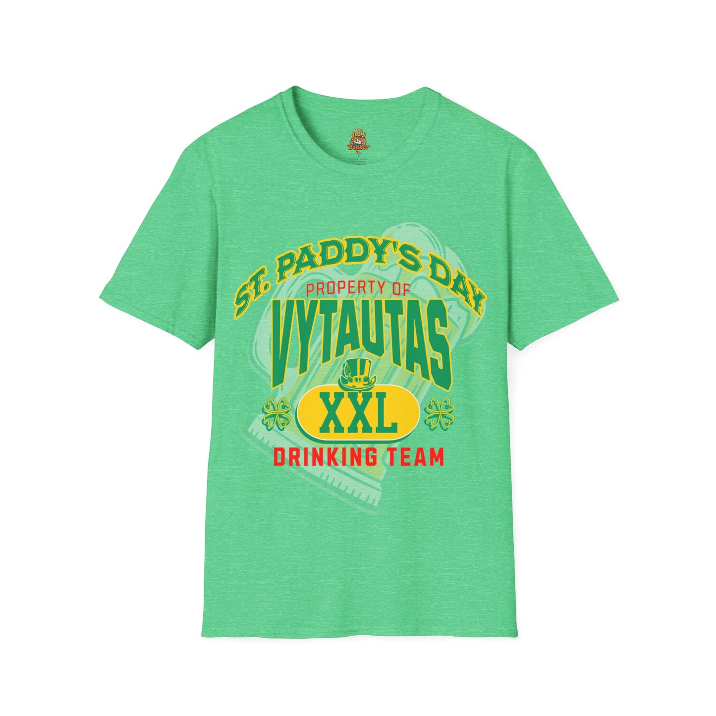Vytautas St. Patrick's Day Leprechaun T-Shirt 2 — "Drinking Team" Green Beer & Shamrock Design