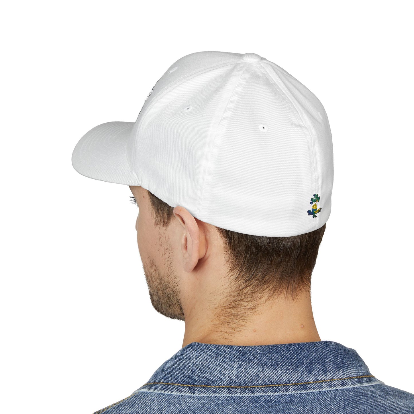 Vytautas Fitted Embroidered Cap — Retro Script Logo Fitted Baseball Hat