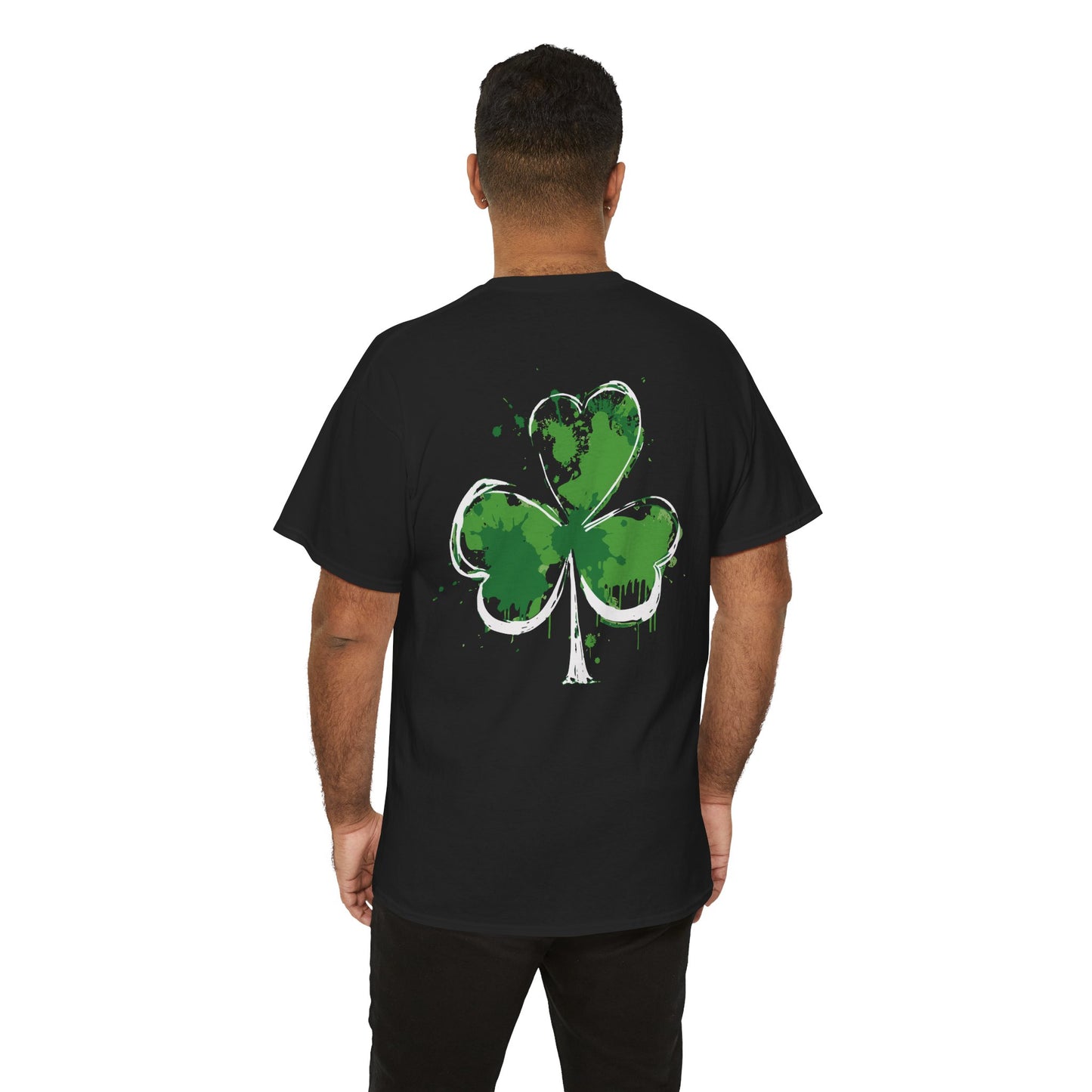 Shamrock Paint-Splash Tee — Green St. Patrick's Day Clover T-Shirt