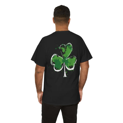 Shamrock Paint-Splash Tee — Green St. Patrick's Day Clover T-Shirt