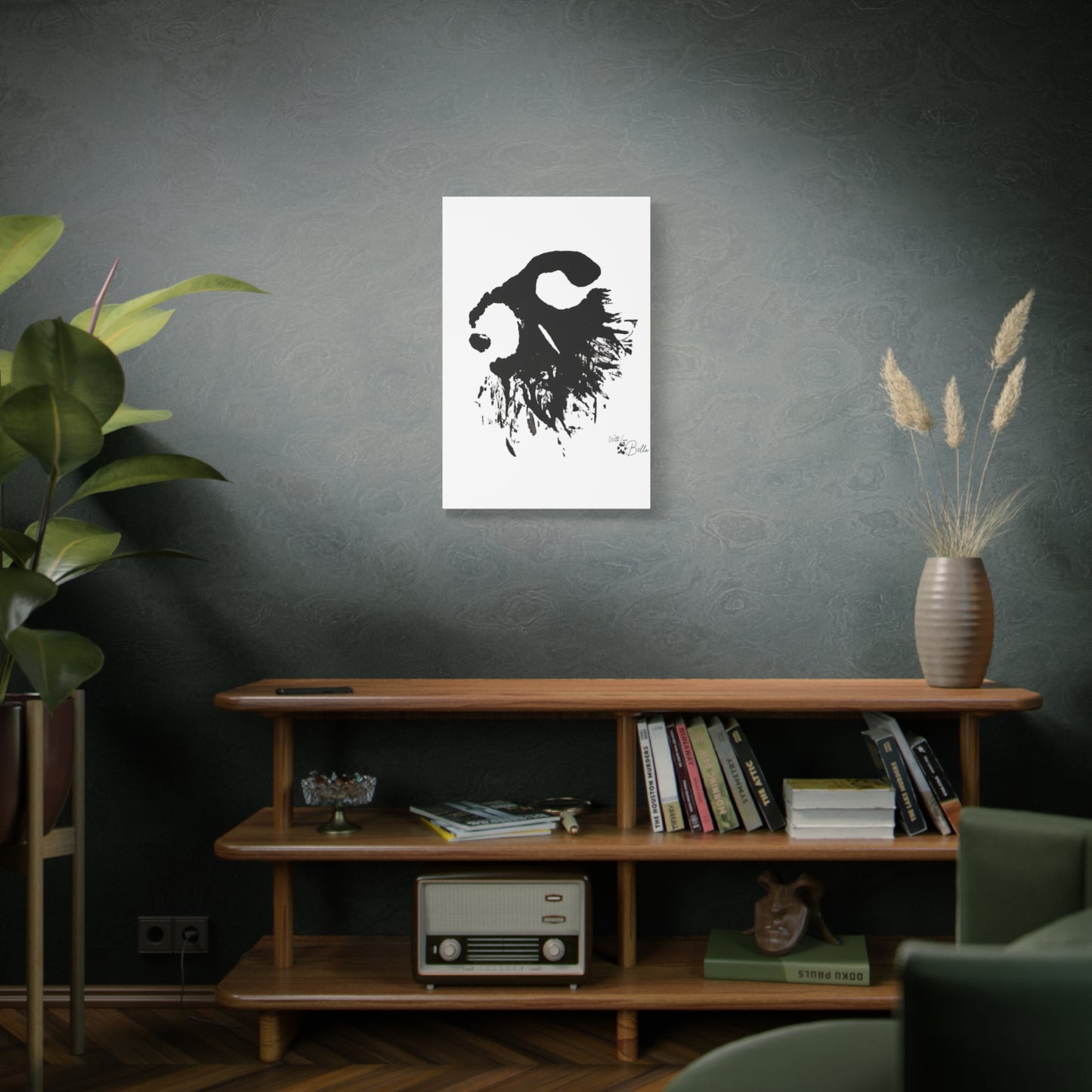 Custom Abstract Black Ink Pet Art Canvas