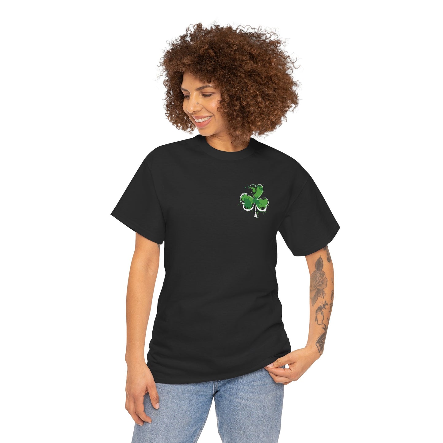 Shamrock Paint-Splash Tee — Green St. Patrick's Day Clover T-Shirt