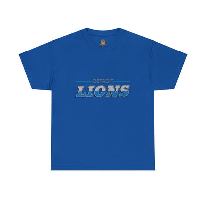 Detroit Lions Unisex Heavy Cotton Tee - Sports Fan Apparel, Game Day T-Shirt, Football Merchandise, Casual Wear, Gift for Him/Her - The Jolly Bobber 