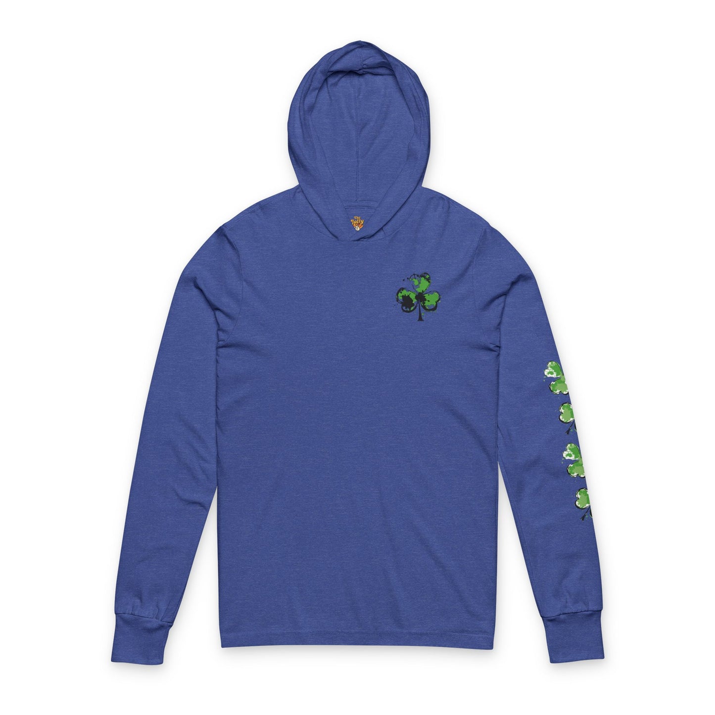 St. Patrick's Shamrock Hooded Long Sleeve Tee — 'Mostly Lucky' Graphic
