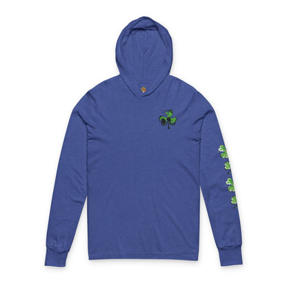 St. Patrick's Shamrock Hooded Long Sleeve Tee — 'Mostly Lucky' Graphic