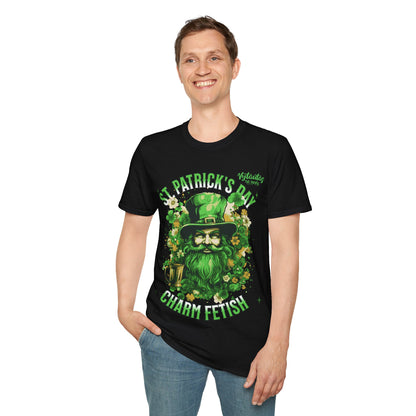Vytautas St. Patrick's Day Leprechaun T-Shirt — "Charm Fetish" Green Beer & Shamrock Design