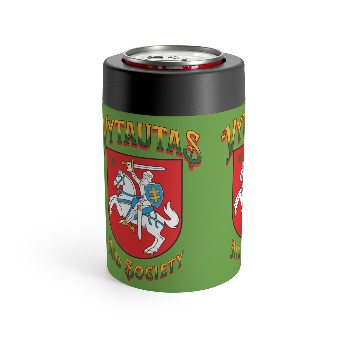 Vytautas Can Holder Green— Vytautas Aid Society Shield Cooler