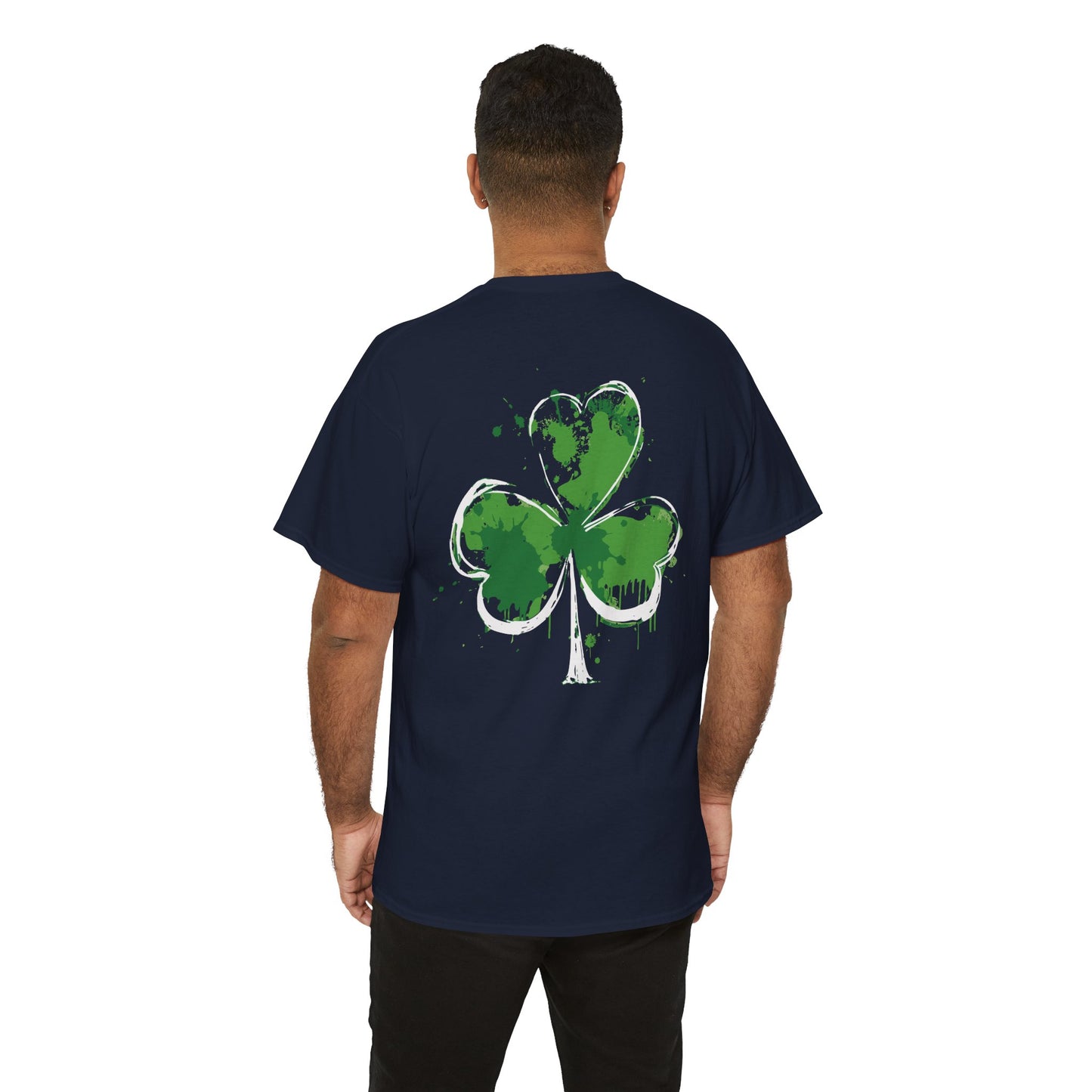 Shamrock Paint-Splash Tee — Green St. Patrick's Day Clover T-Shirt