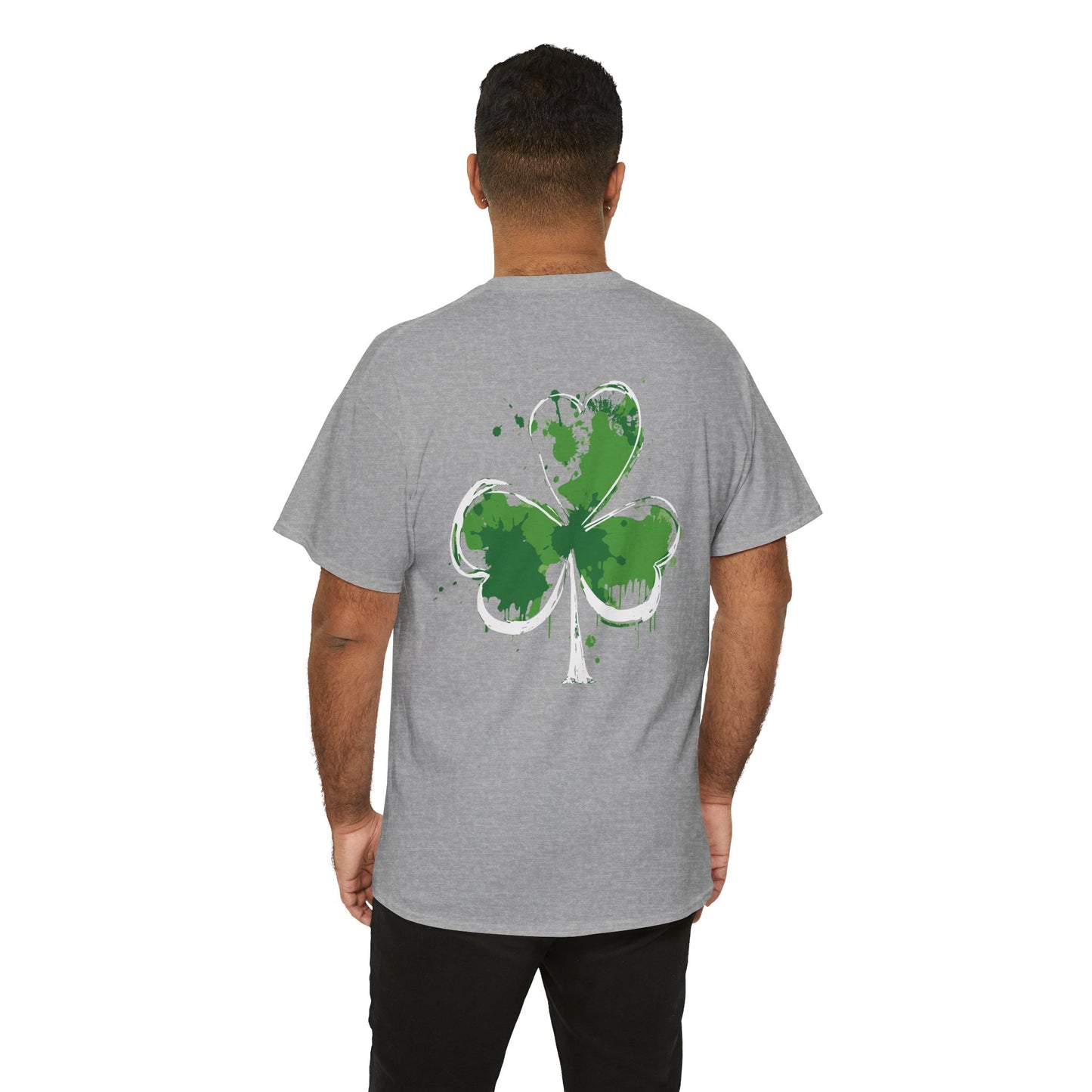 Shamrock Paint-Splash Tee — Green St. Patrick's Day Clover T-Shirt