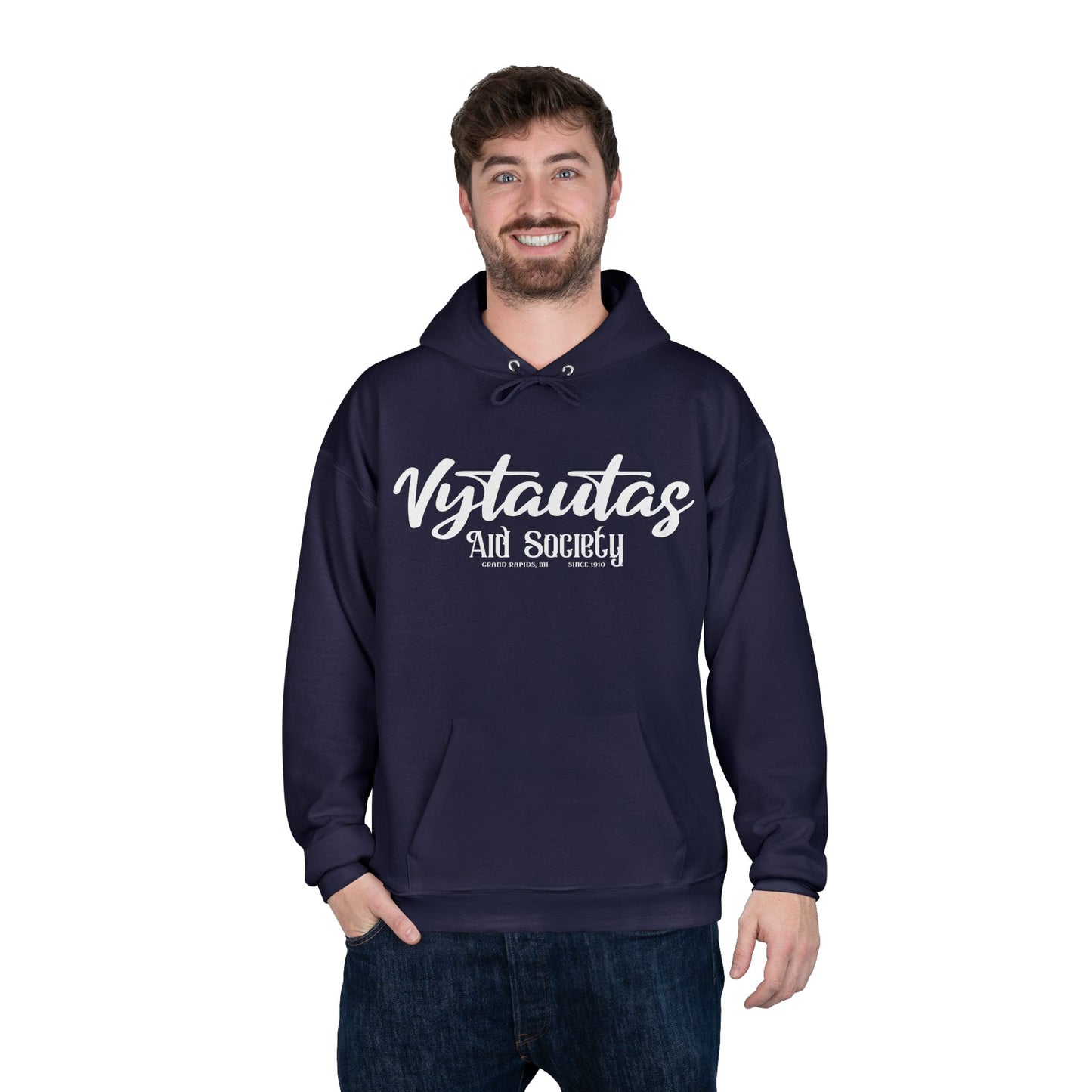 Vytautas Aid Society Hoodie — Simple Script Logo Pullover