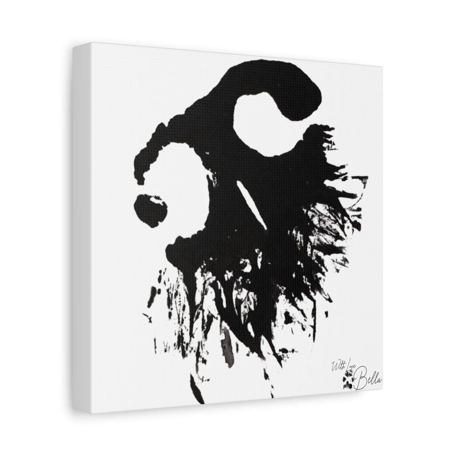 Custom Abstract Black Ink Pet Art Canvas