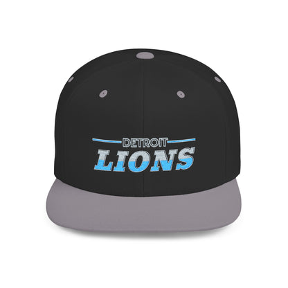 Detroit Lions Flat Bill Snapback Hat - Stylish Team Cap for Sports Fans, Perfect Gift for Game Day, Sports Events, and Tailgates