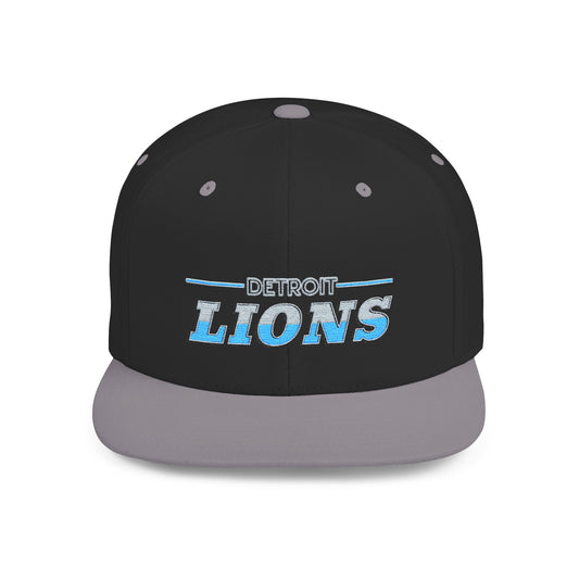 Detroit Lions Flat Bill Snapback Hat - Stylish Team Cap for Sports Fans, Perfect Gift for Game Day, Sports Events, and Tailgates