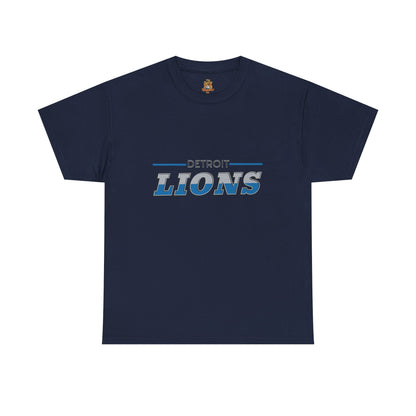 Detroit Lions Unisex Heavy Cotton Tee - Sports Fan Apparel, Game Day T-Shirt, Football Merchandise, Casual Wear, Gift for Him/Her - The Jolly Bobber 