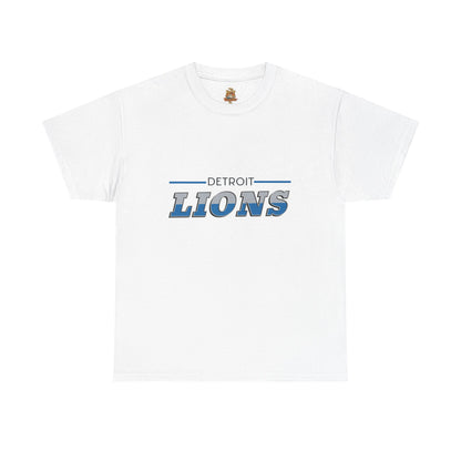 Detroit Lions Unisex Heavy Cotton Tee - Sports Fan Apparel, Game Day T-Shirt, Football Merchandise, Casual Wear, Gift for Him/Her - The Jolly Bobber 