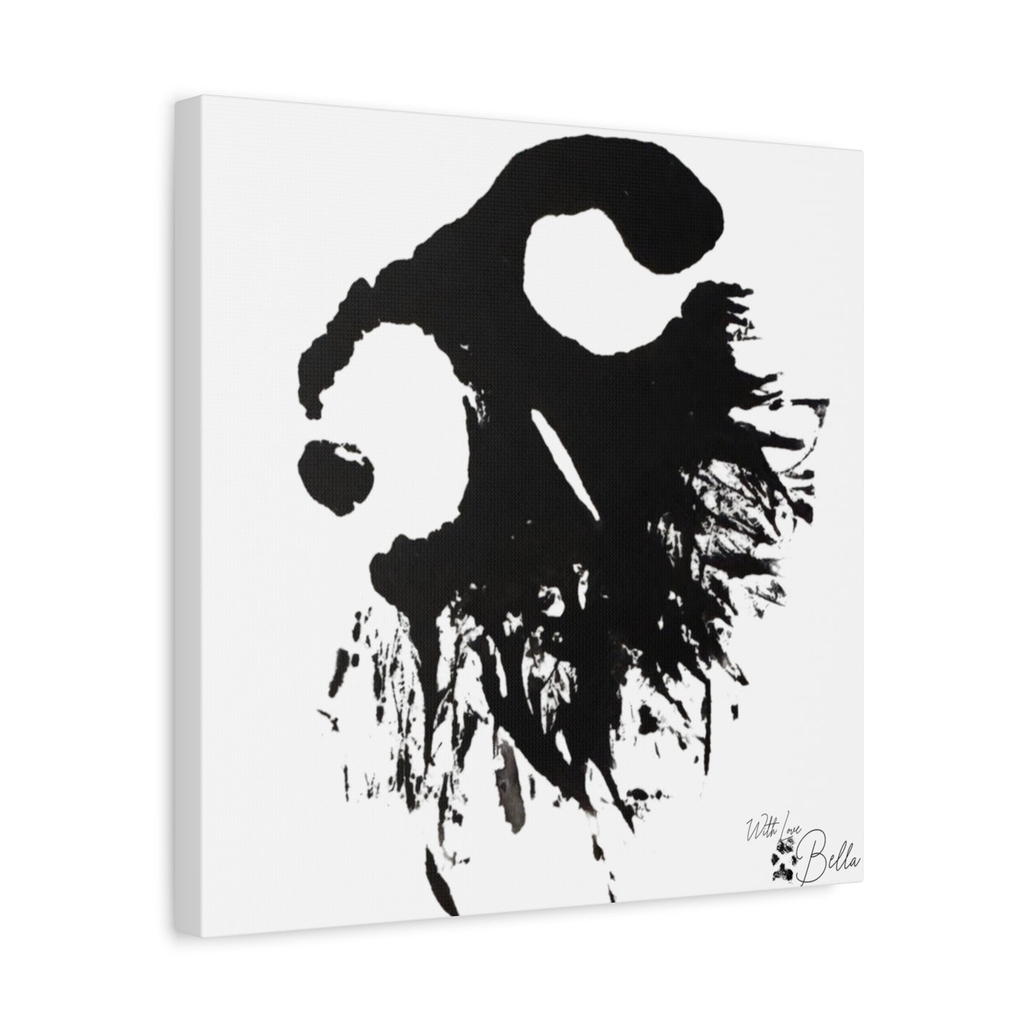 Custom Abstract Black Ink Pet Art Canvas