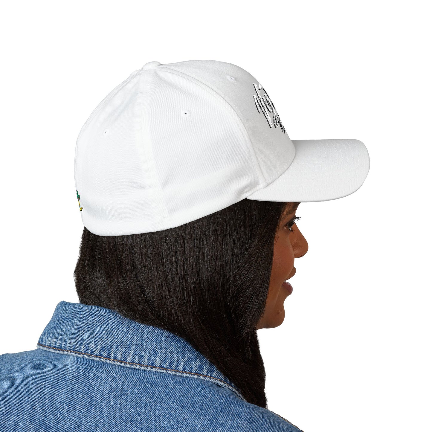 Vytautas Fitted Embroidered Cap — Retro Script Logo Fitted Baseball Hat
