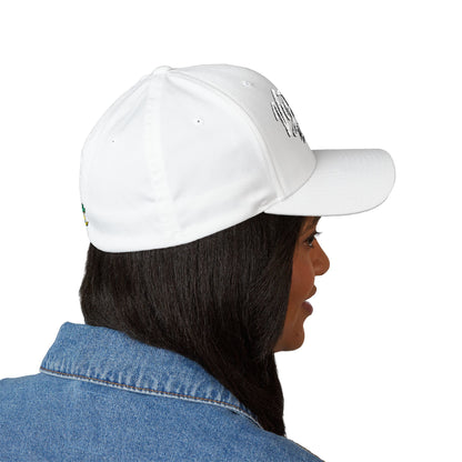 Vytautas Fitted Embroidered Cap — Retro Script Logo Fitted Baseball Hat