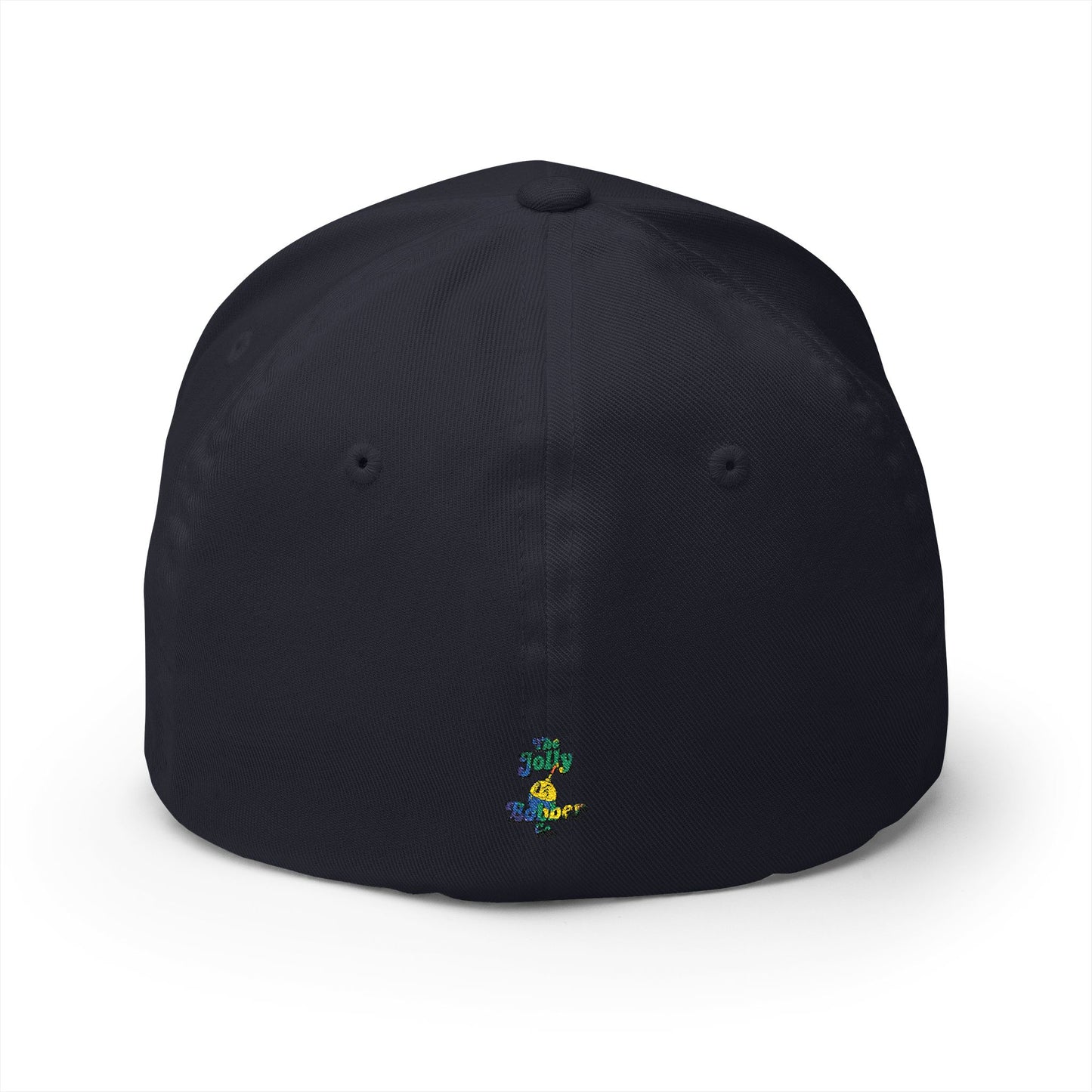 Vytautas Fitted Embroidered Cap — Retro Script Logo Fitted Baseball Hat