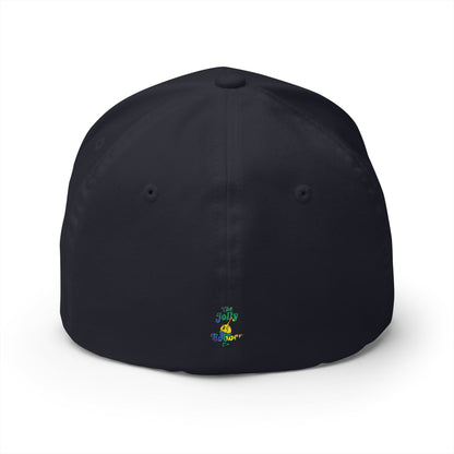 Vytautas Fitted Embroidered Cap — Retro Script Logo Fitted Baseball Hat