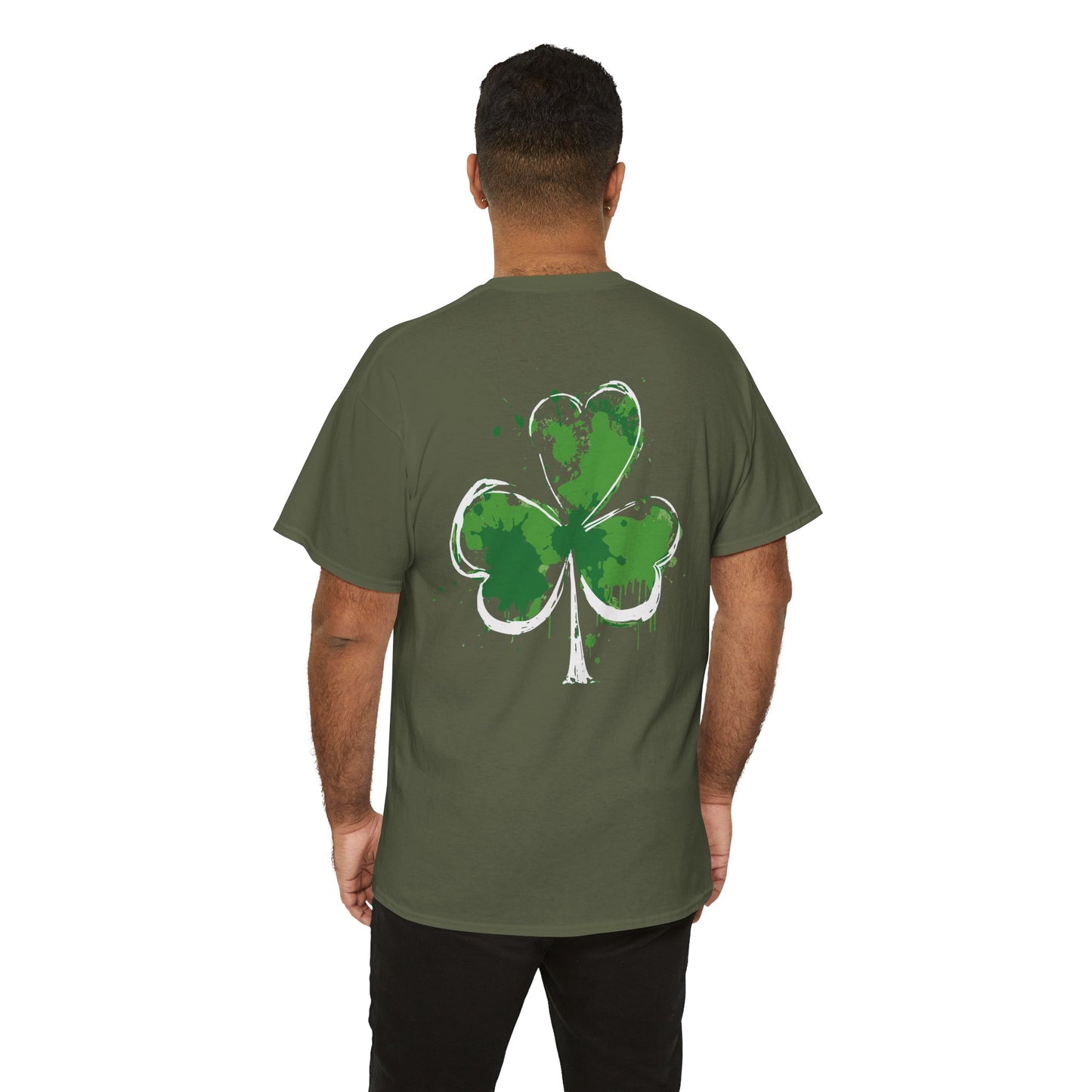 Shamrock Paint-Splash Tee — Green St. Patrick's Day Clover T-Shirt