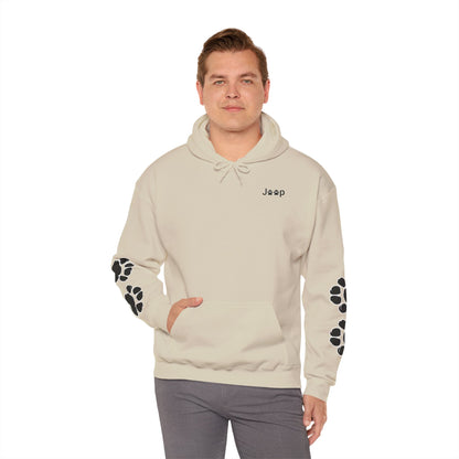 Jeep Paw Print Hoodie — Cute Paw Logo Pullover for Dog & Jeep Lovers