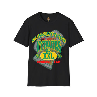 Vytautas St. Patrick's Day Leprechaun T-Shirt 2 — "Drinking Team" Green Beer & Shamrock Design