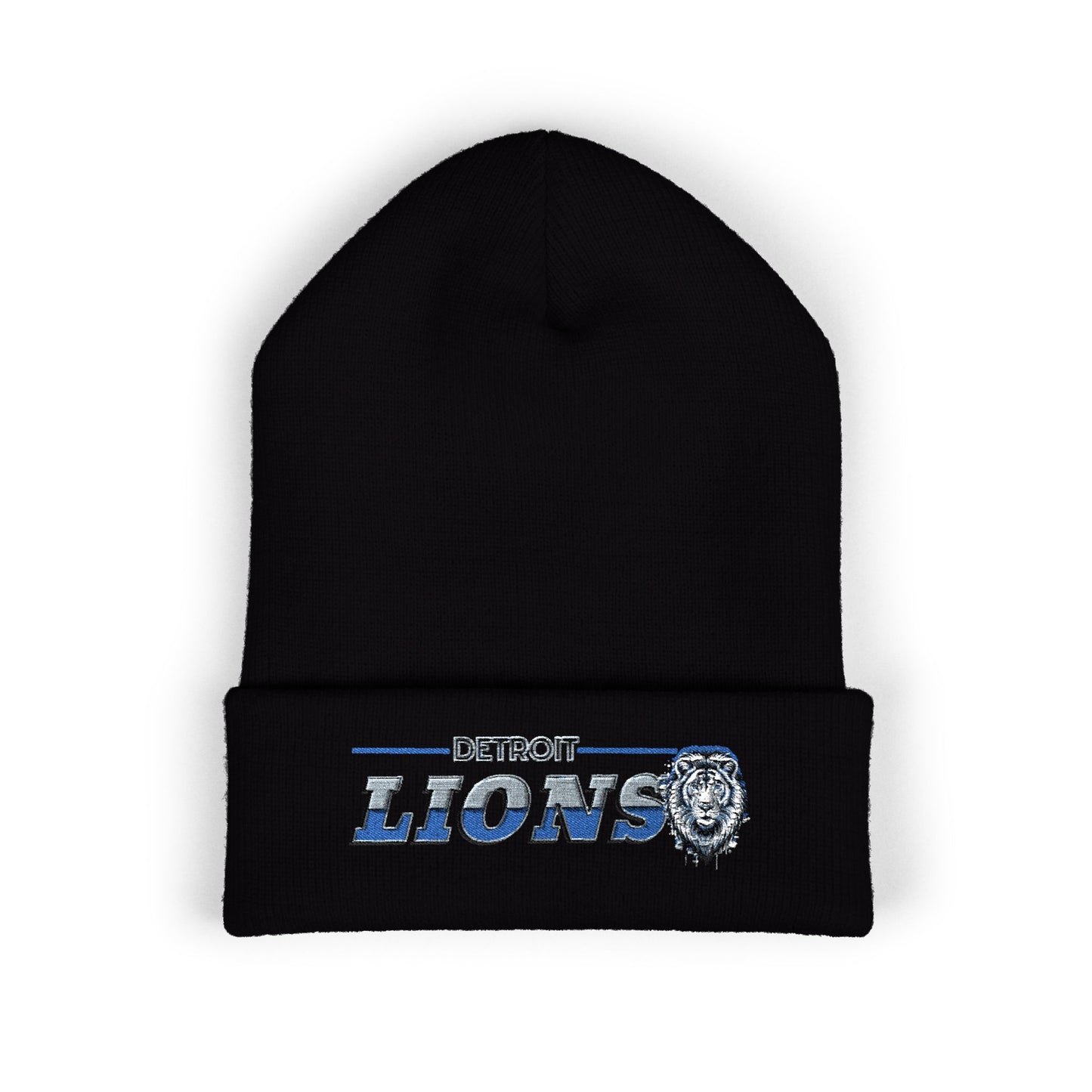 Detroit Lions Football Cuffed Embroidered Beanie Fan Gear