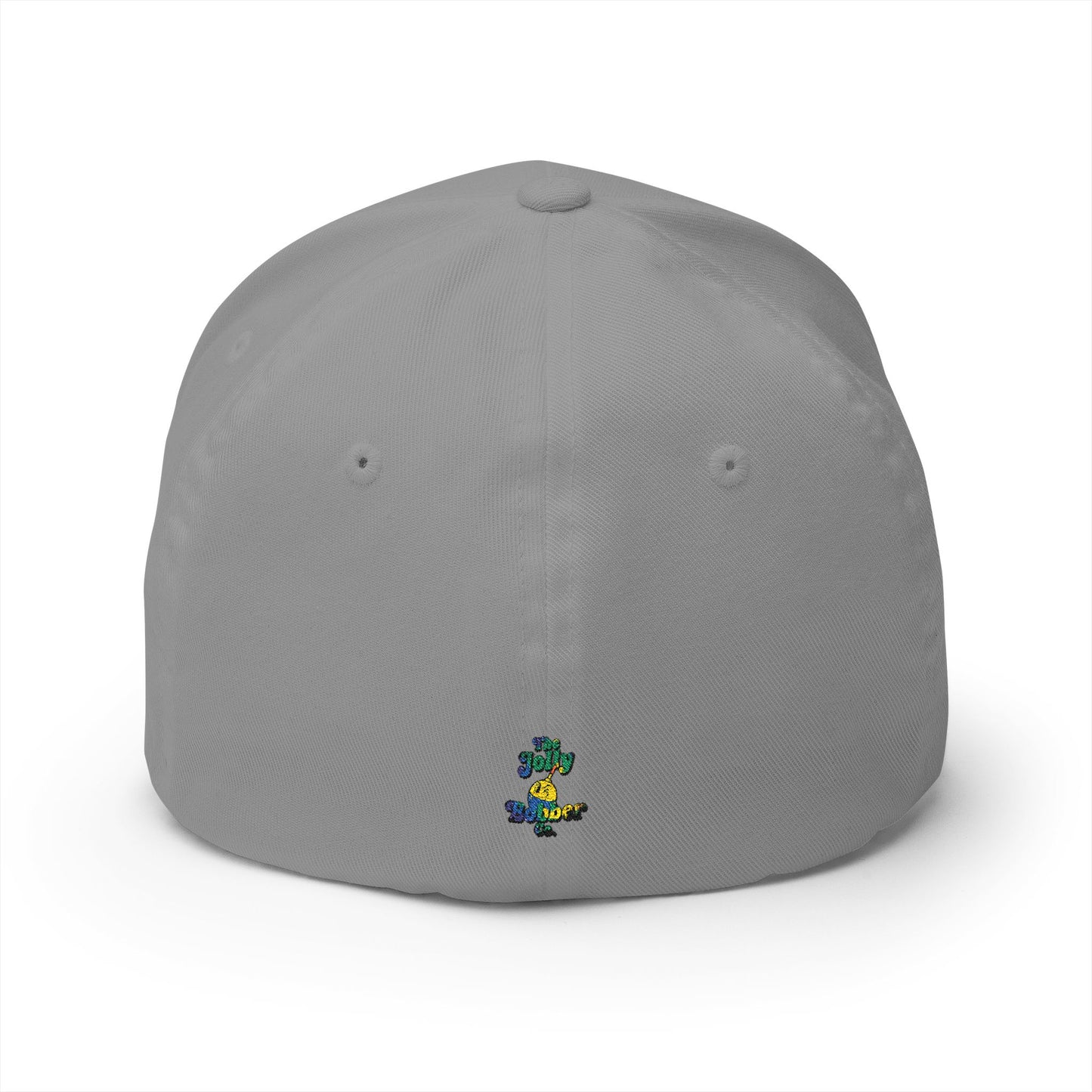 Vytautas Fitted Embroidered Cap — Retro Script Logo Fitted Baseball Hat