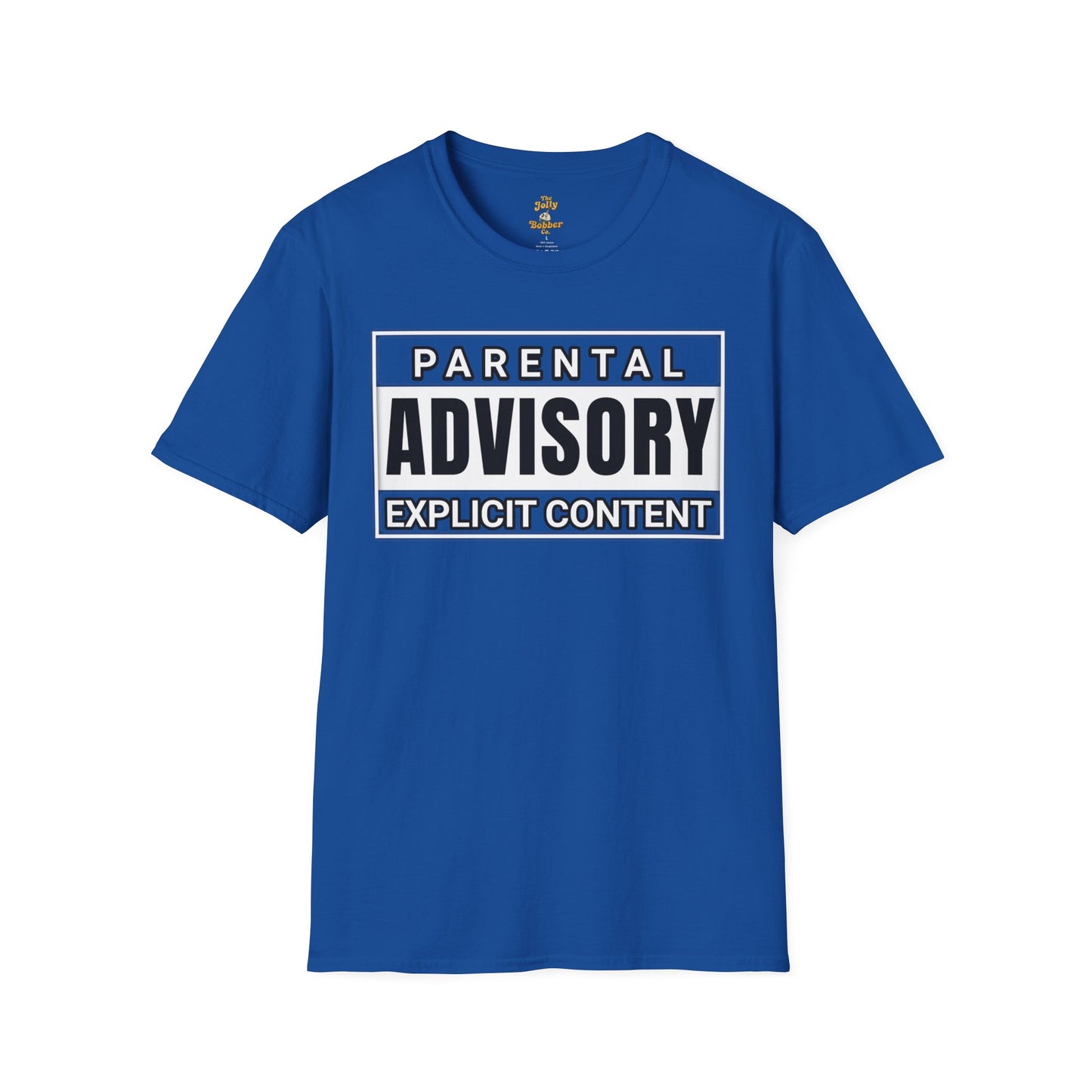 Graphic Tee - Iconic 'Parental Advisory Explicit Content' Design for Edgy Gen X - The Jolly Bobber 