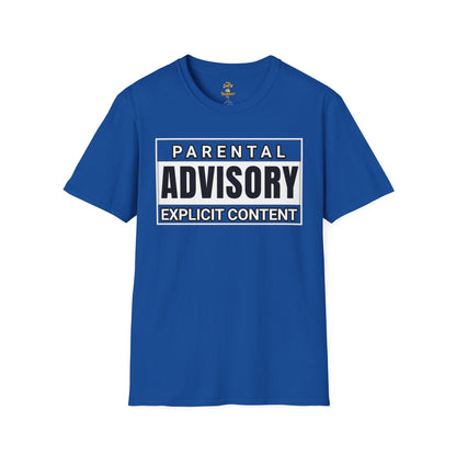 Graphic Tee - Iconic 'Parental Advisory Explicit Content' Design for Edgy Gen X - The Jolly Bobber 