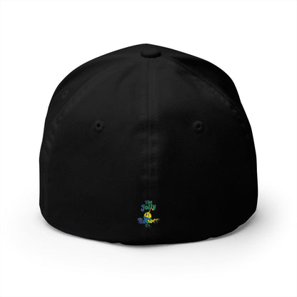Vytautas Fitted Embroidered Cap — Retro Script Logo Fitted Baseball Hat